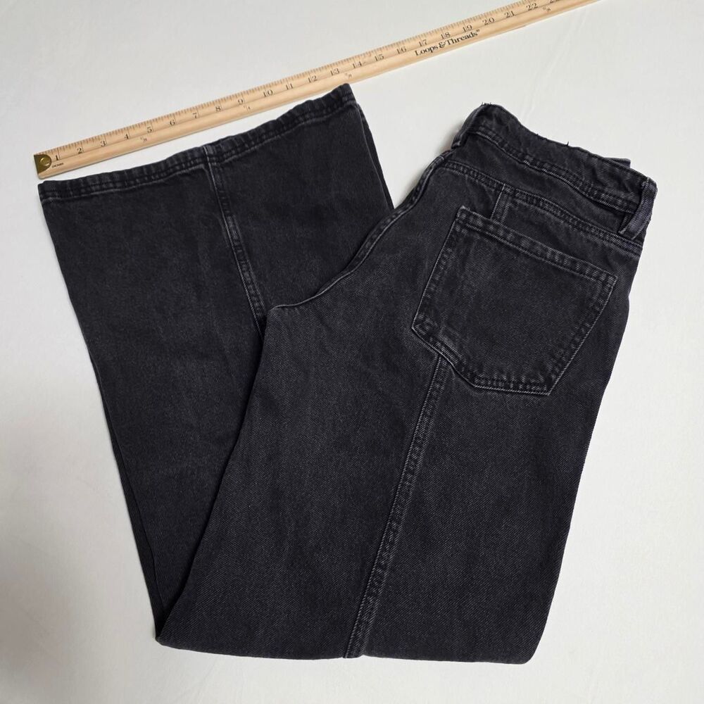 H&M Divided size 6 baggy wide leg black denim jeans